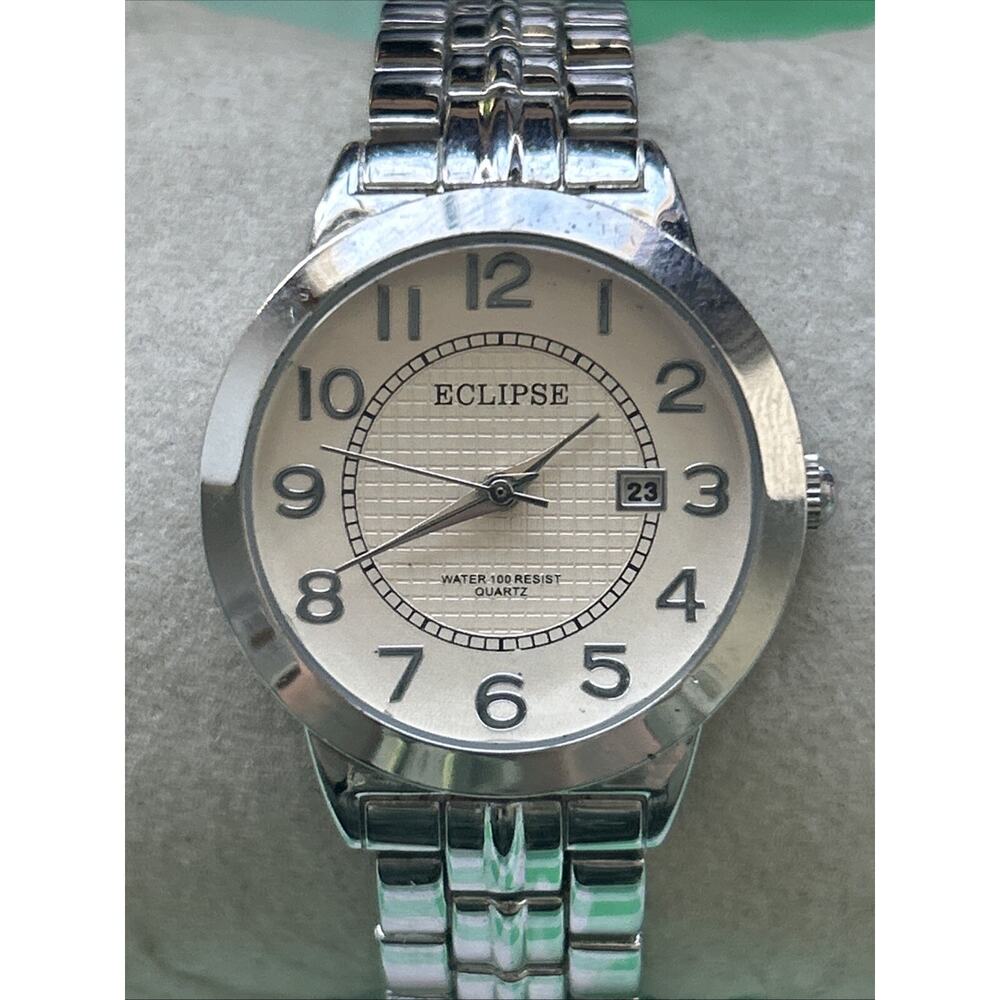 Eclipse Silver Tone Day Indicator Women’s Quartz Watch
